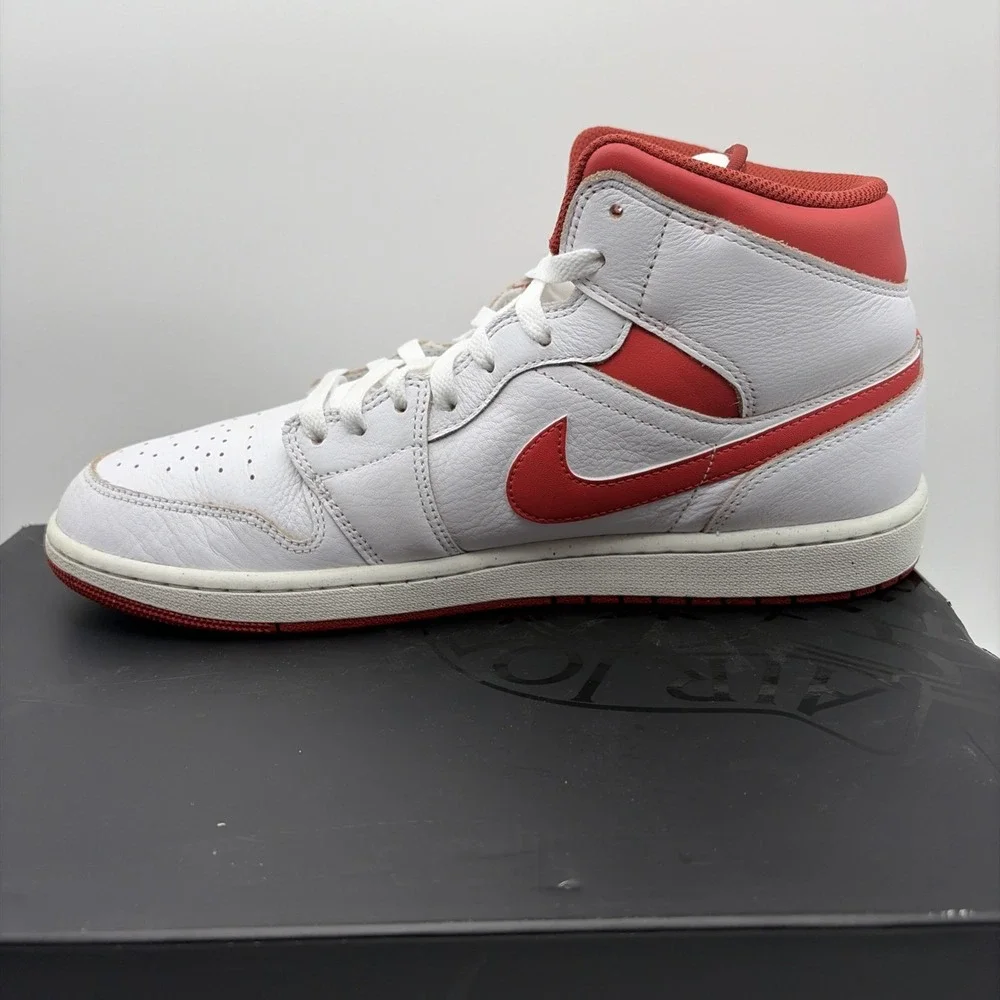Size 12 - Air Jordan 1 SE Mid White Dune Red (FJ3458-160)